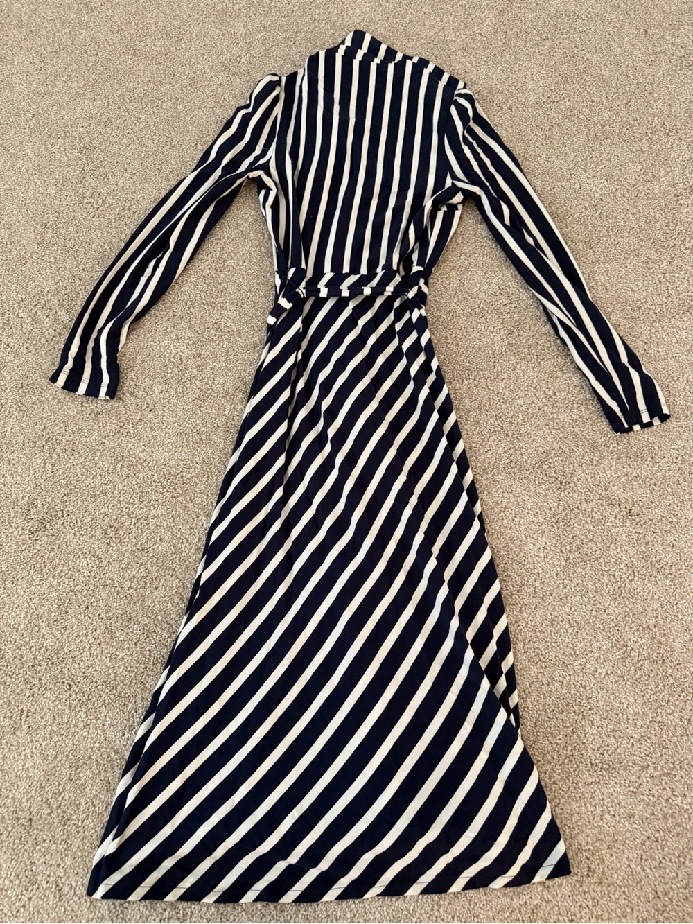 Boden Imogen Collared Jersey Dress Blue white striped long sleeve 2R - Picture 4 of 5